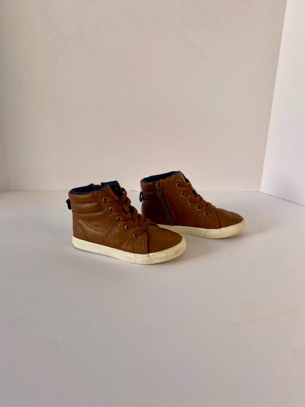 Size 10 Toddler Cat & Jack High Top Sneaker Boots Tan Side Zip